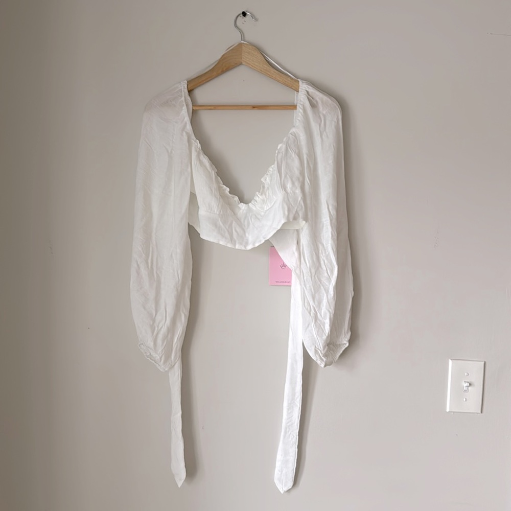 White Tie Crop Top